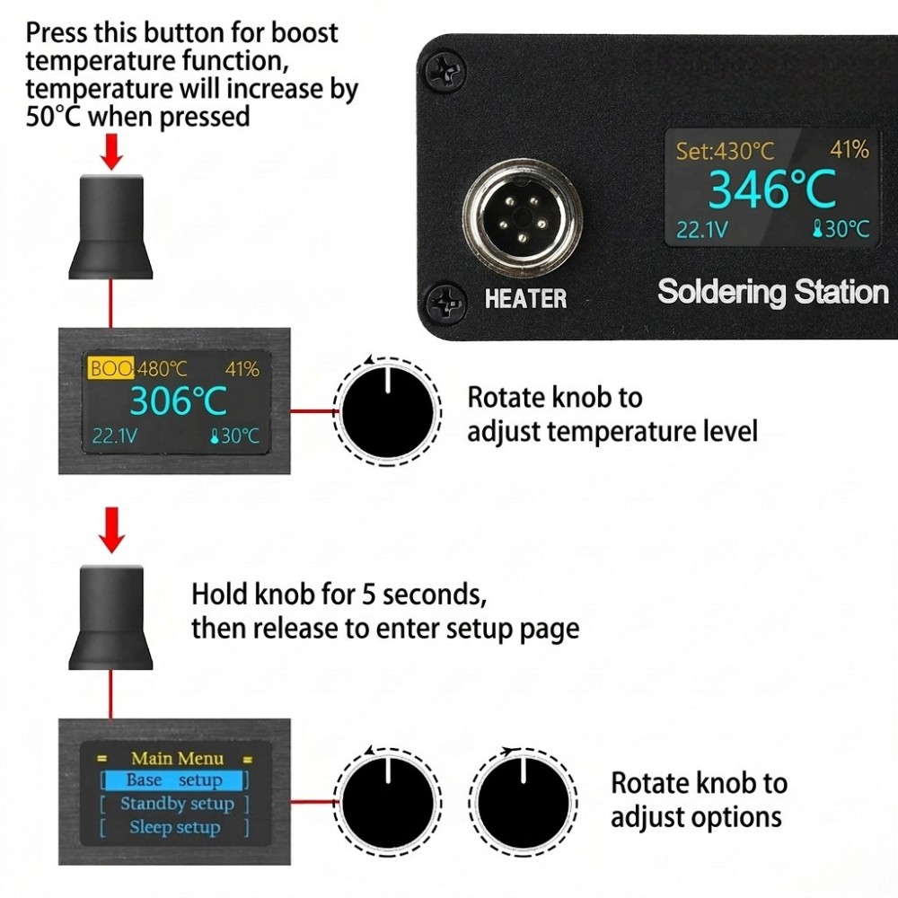 Estación de soldadura T12, vol - T12 Soldering Station Oled reseña y precio