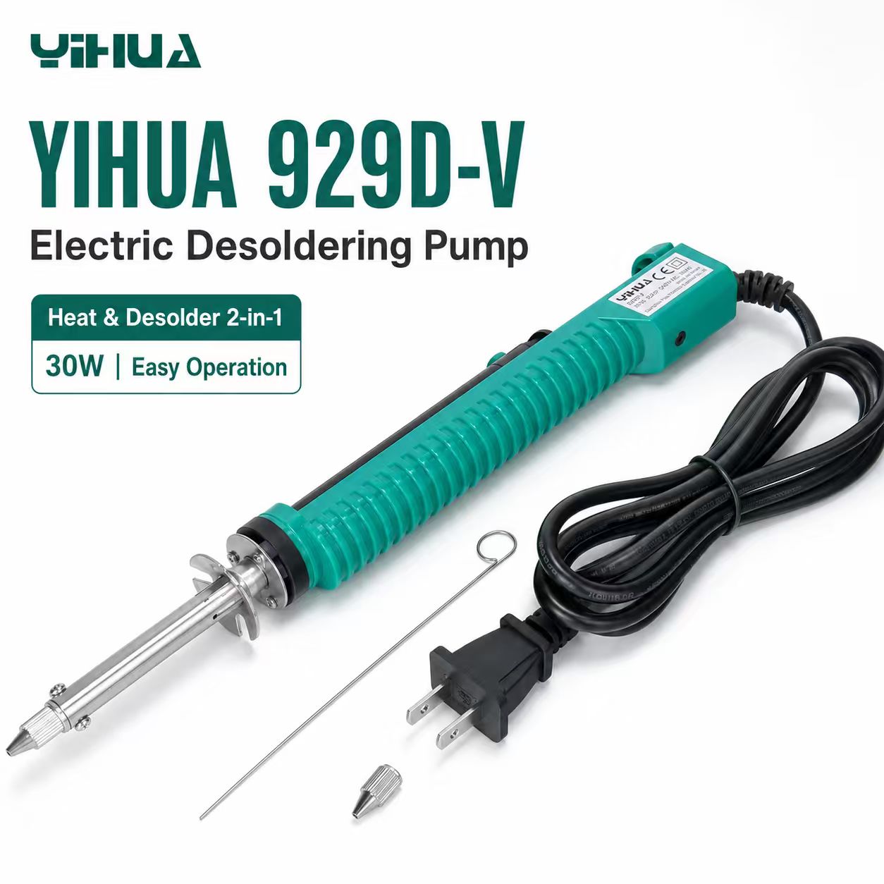 YIHUA 929D‑V 30W 2‑en‑1 Bomba  - Desoldering Pump Electric Vacuum Station reseña y precio
